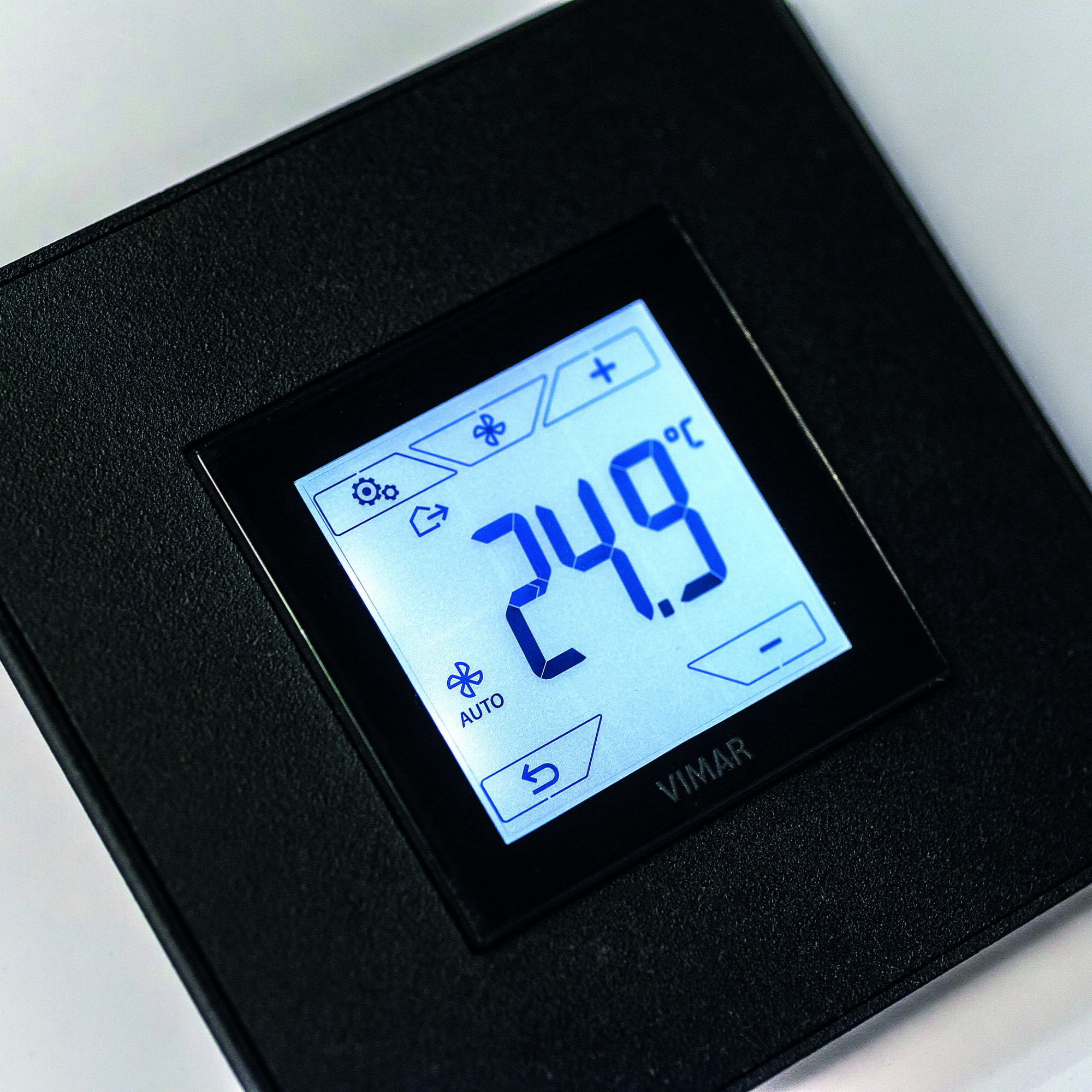 Void Square Vimar Thermostat Textured Black