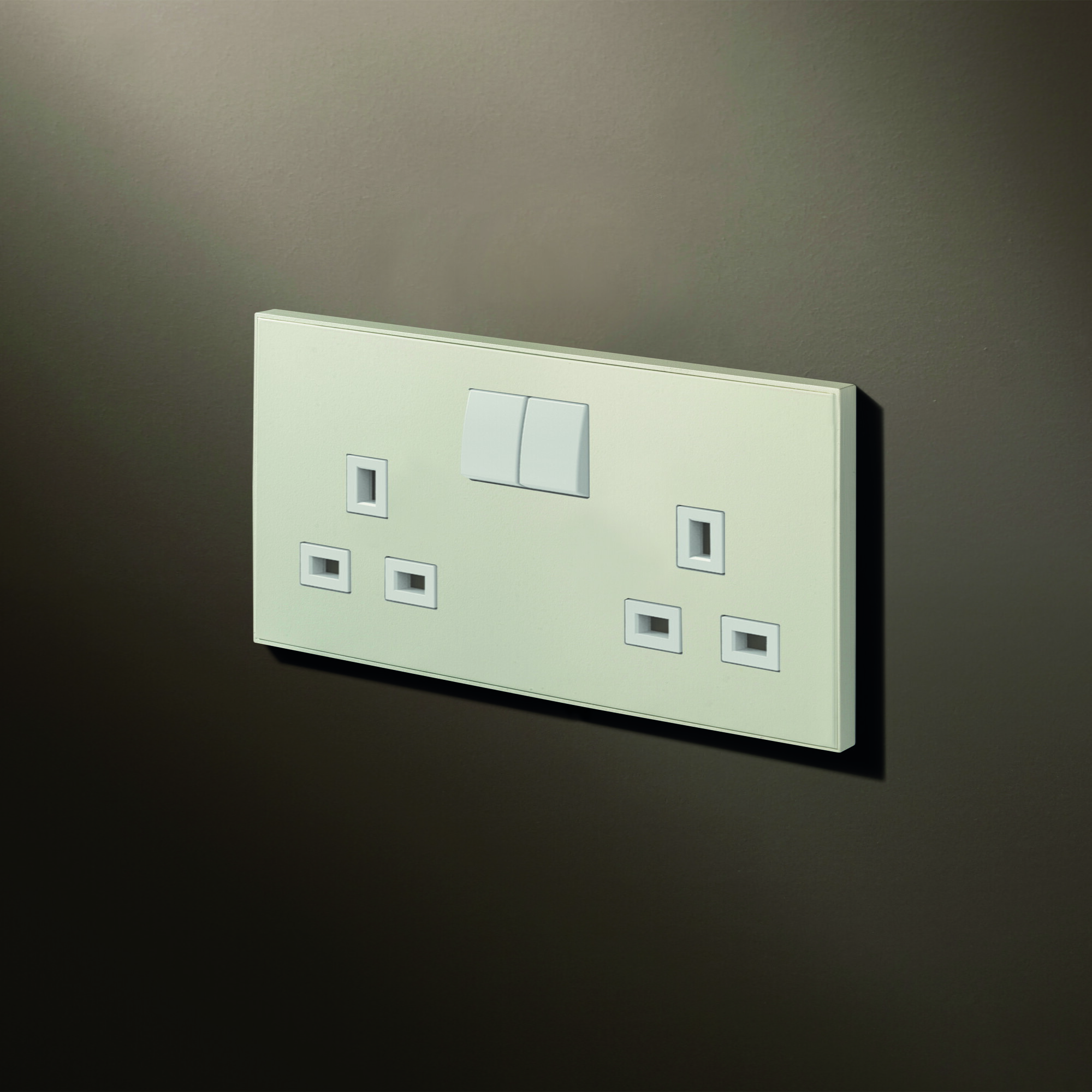 Britannica Switched Socket Textured White