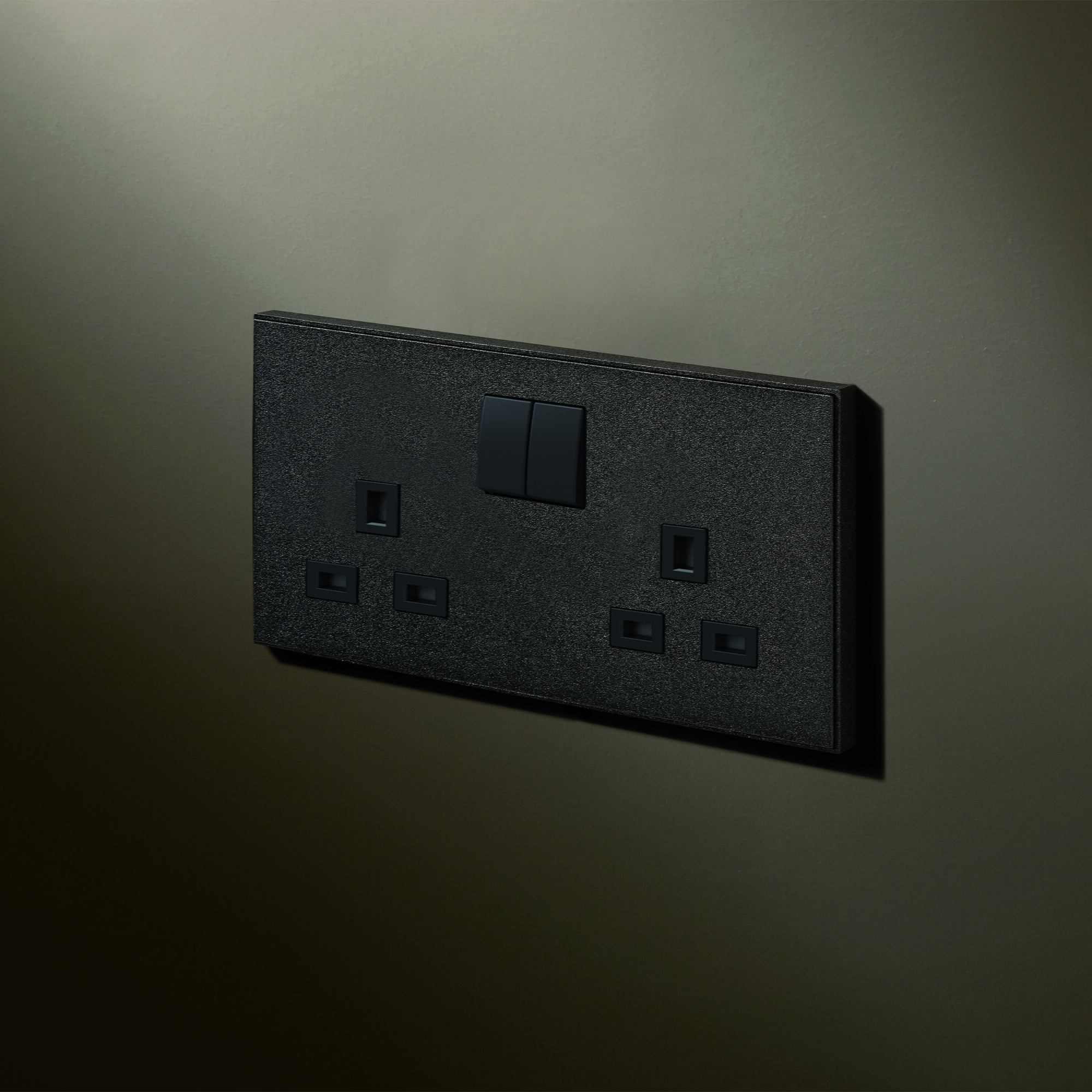Britannica Switched Socket Textured Black